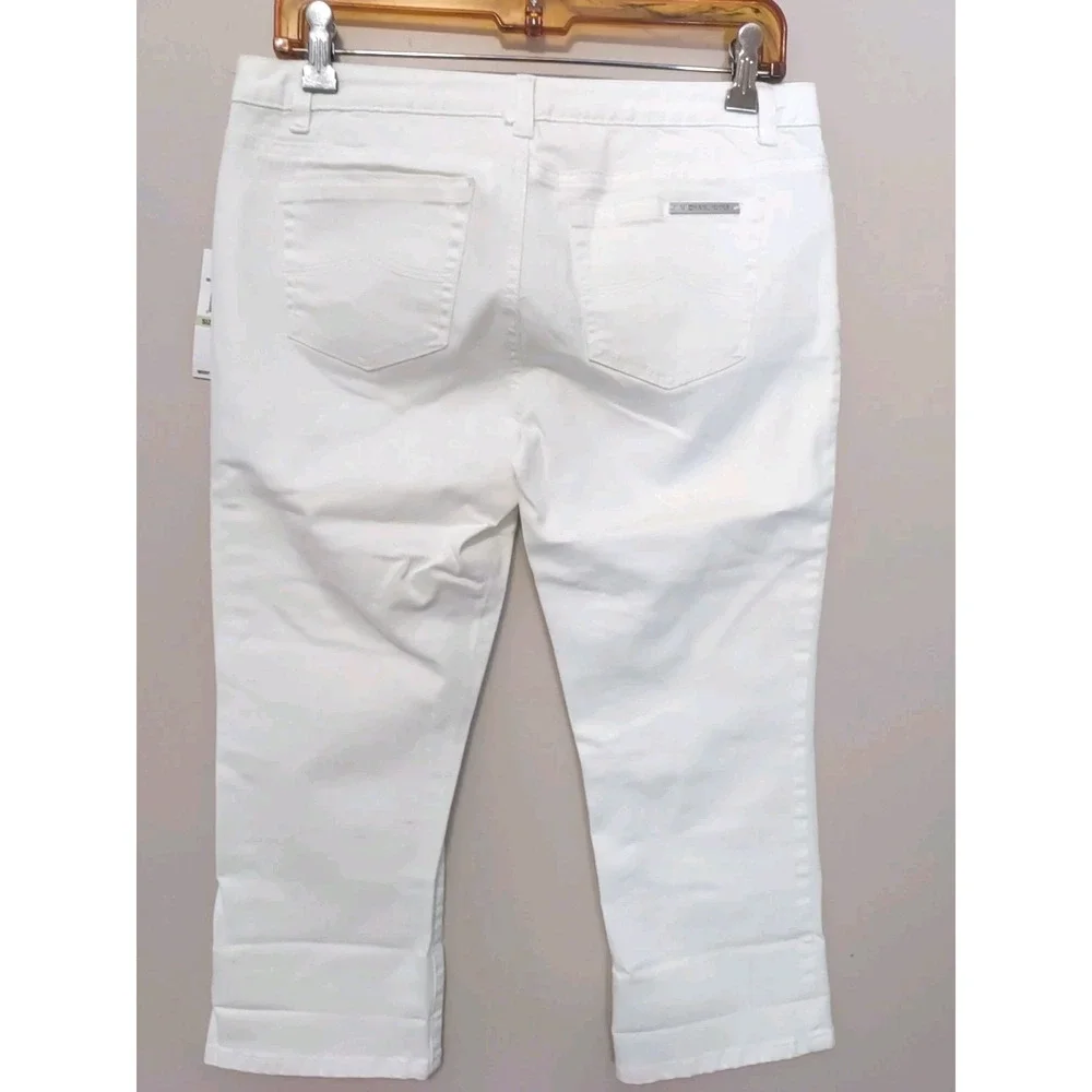 Michael Kors Women White Skinny Leg Stretch Ankle Pants Size‎ 4